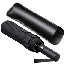 Load image into Gallery viewer, 12 Ribs Windproof Travel Umbrella With Teflon Canopy, Lengthened Handle With Auto Open Close Button, Compact Protection From R