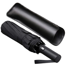 Load image into Gallery viewer, 12 Ribs Windproof Travel Umbrella With Teflon Canopy, Lengthened Handle With Auto Open Close Button, Compact Protection From R